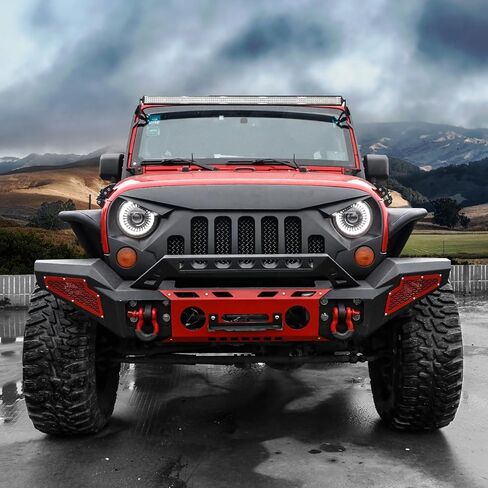 Front Grill, Front Grille Compatible with Wrangler JL/JLU & Gladiator JT 2018 2019 2020 2021 2022 2023 2024 Matte Black Grille in Kuwait