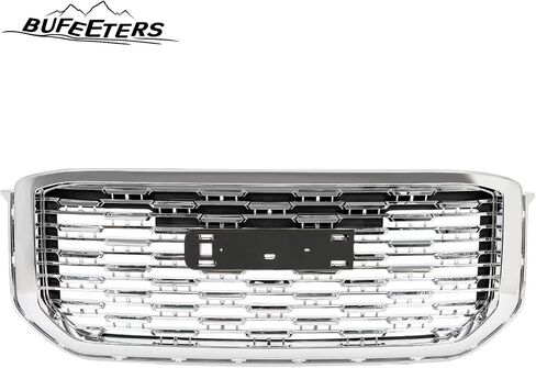Grille Grille Mesh Grill Fit for 2015 2016 2017 2018 2019 2020 GMC Yukon/Yukon XL ، Denali Style ، Chrome & Silver in Kuwait