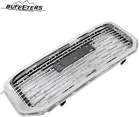 Grille Grille Mesh Grill Fit for 2015 2016 2017 2018 2019 2020 GMC Yukon/Yukon XL ، Denali Style ، Chrome & Silver in Kuwait