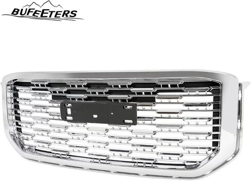 Grille Grille Mesh Grill Fit for 2015 2016 2017 2018 2019 2020 GMC Yukon/Yukon XL ، Denali Style ، Chrome & Silver in Kuwait