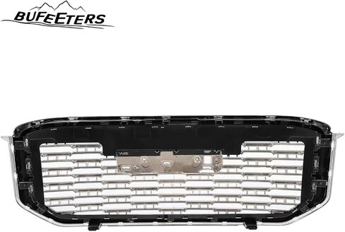 Grille Grille Mesh Grill Fit for 2015 2016 2017 2018 2019 2020 GMC Yukon/Yukon XL ، Denali Style ، Chrome & Silver in Kuwait