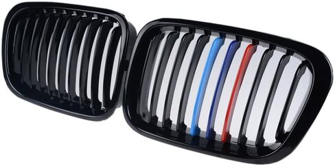 Pair Glossy Black M-Color Kidney Grille Grill Compatible with 1998-2001 BMW E46 316i 318i 320i 323i 325i 328i 330i 4DR Sedan LH RH in Saudi Arabia
