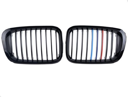 Pair Glossy Black M-Color Kidney Grille Grill Compatible with 1998-2001 BMW E46 316i 318i 320i 323i 325i 328i 330i 4DR Sedan LH RH in Saudi Arabia