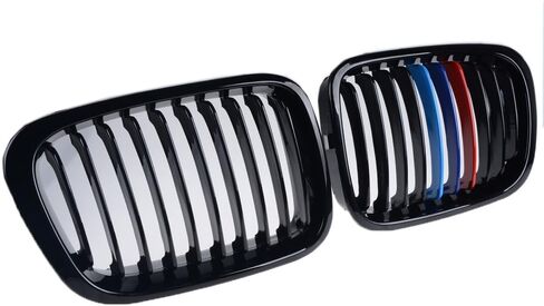 Pair Glossy Black M-Color Kidney Grille Grill Compatible with 1998-2001 BMW E46 316i 318i 320i 323i 325i 328i 330i 4DR Sedan LH RH in Saudi Arabia