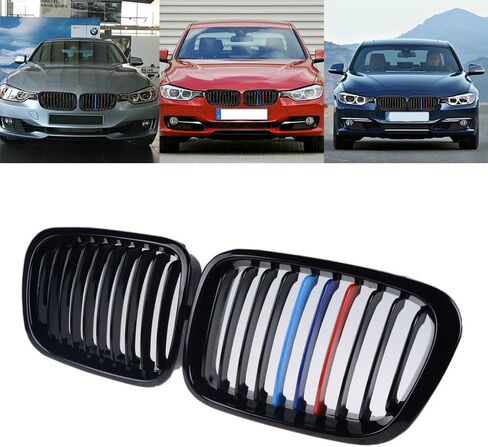 Pair Glossy Black M-Color Kidney Grille Grill Compatible with 1998-2001 BMW E46 316i 318i 320i 323i 325i 328i 330i 4DR Sedan LH RH in Saudi Arabia