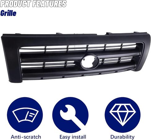 Grille Grille Grill Black Shell مع إدراج أسود متوافق مع Tacoma 1998 1999 2000 Pickup Truck 5310004110C0 TO1200211 in Kuwait