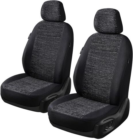 2pcs Cloth Car Seat Covers Set Black - Low Back Front Seats Protectors with Airbag - Durable Auto Seat Cushions Universal Fit for Vehicles Cars SUV Trucks in Saudi Arabia