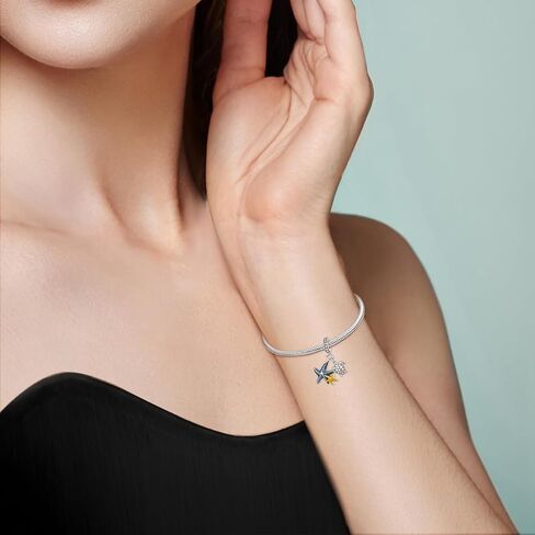 Sea Turtle 925 Sterling Silver Charms for Bracelets and Necklace Dangle Pendants Starfish Seashell Dolphin Shark Bead Jewelry Present for Women Family Friends in Kuwait