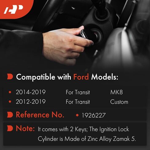أسطوانة قفل الإشعال A-premium مع مفتاحين متوافقة مع مركبات فورد-Transit 2012-2019 in Saudi Arabia