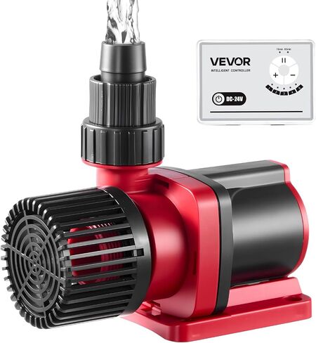 VEVOR Aquarium Wave Maker, 15W, 1428 GPH Adjustable Cross Flow Pump with Controller, Magnetic DC 24V Aquarium Powerhead, Strong Magnetic Base, 360° Rotating Wavemaker, for Saltwater Marine Freshwater in Kuwait