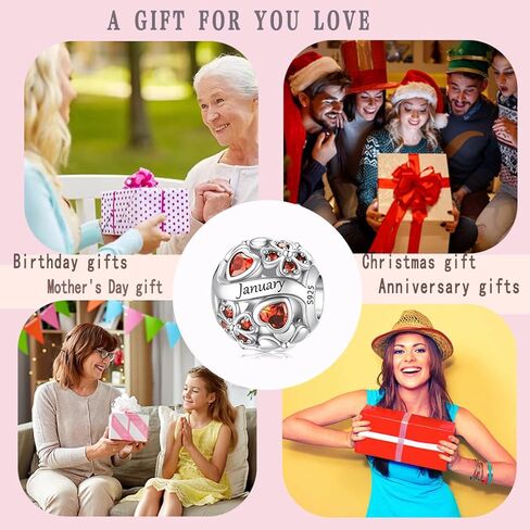 LNQOBU 925 Sterling Silve Luckystone Charm للأساور ، مع سحر عيد ميلاد Zirconia Cubic 5A مدونة قلادة للأساور والقلائد باندورا in Kuwait