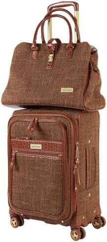 Samantha Brown Vintage 2-piece Tweed Luggage Set (Black) in Saudi Arabia