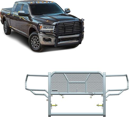 Black Horse RUGGED Heavy Duty Grille Brush Bumper Guard Modular Black Compatible with 2019-2024 Ram 2500|2019-2024 Ram 3500-RU-DORA20-B in Saudi Arabia
