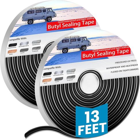 Butyl Tape 1/8''X3/4''x30', 1 Roll Butyl Sealant RV Tape, Double Sided Putty Tape Outdoor Waterproof Butyl Rubber Caulking Tape for Marine Boat Windows Sealing Leak Roof Pipe Patching in Saudi Arabia
