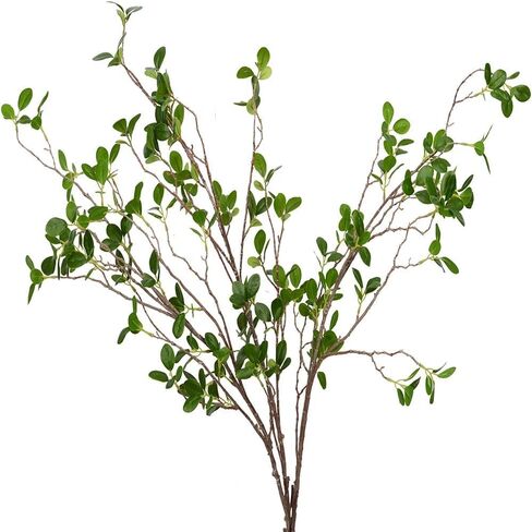 3pcs Artificial Branches Plants Greenery Stems Faux Branches for Vase Plant Artificial Eucalytus Branches Fake Ficus Twig (45"/Each Branch) (Green) in Kuwait