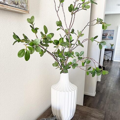 3pcs Artificial Branches Plants Greenery Stems Faux Branches for Vase Plant Artificial Eucalytus Branches Fake Ficus Twig (45"/Each Branch) (Green) in Kuwait