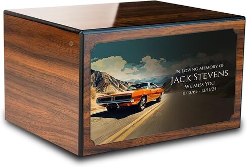 GetUrns Heritage Adult Classic Car Cremation Urn for Human Ashes I Rosewood Funeral Urns for Male and Female I 213lbs in Saudi Arabia