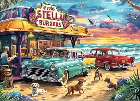 Jigsaw Puzzles for Adults 1000 Pieces, Interlock Perfectly Letter on Back No Dust, Home Decor Birthday Party Gift Toy for Men Women Elders Seniors, 1:1 Poster (Romantic Beach) in Kuwait