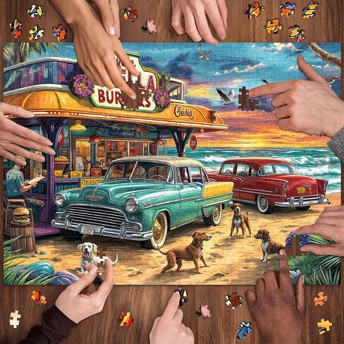 Jigsaw Puzzles for Adults 1000 Pieces, Interlock Perfectly Letter on Back No Dust, Home Decor Birthday Party Gift Toy for Men Women Elders Seniors, 1:1 Poster (Romantic Beach) in Kuwait