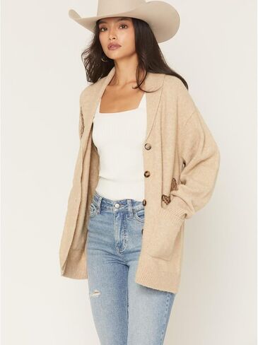 Idyllwind Women's Sparhorse Cardigan Sweater- IWFA25SW43-KHK X- us khaki in Saudi Arabia