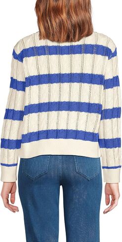 Lands' End Women's Drifter Cable Pointelle Stitch Sweater in Saudi Arabia