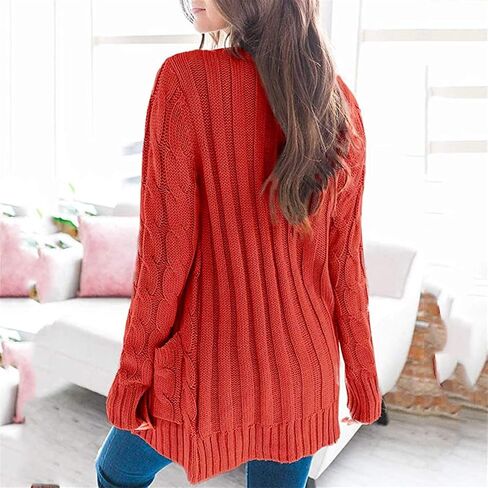 Women's Cardigan Sweaters Button Down Open Front Cable Knit Cardigan Sweater Casual Trendy Fall Winter Coat Outerwear in Kuwait