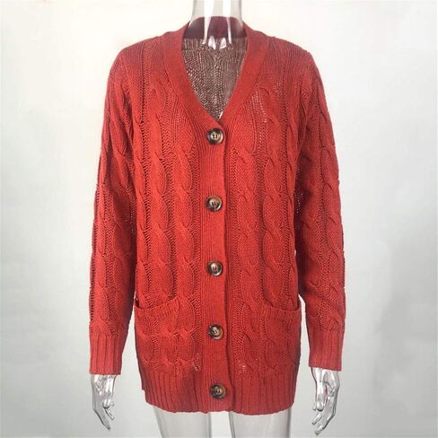 Women's Cardigan Sweaters Button Down Open Front Cable Knit Cardigan Sweater Casual Trendy Fall Winter Coat Outerwear in Kuwait