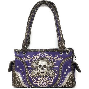 Texas West Women's Embroidered Metal Skull Purse Handbag and Wallet set in 7 colors in Saudi Arabia