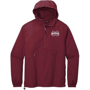 خطابات منظمتنا متجر Mississippi State University Anorak Pullover Windbreaker مطرزة مع شعار MSU M in Saudi Arabia