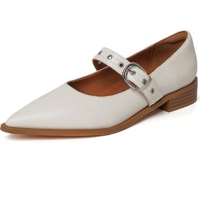 Mary Jane Shoes Women Chunky Low Heels Buckle Strap Pumps Womens Closed Pointed Toe Ballet Flats Causal Daily Dress Shoes in Kuwait