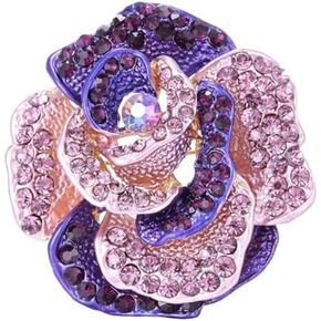 Rhinestone Rose Brooch Pin for Women Girls Fashion Crystal Blossom Flower Brooch Lapel Pins Elegant Dress Accessories Jewelry Boutonniere Corsage for Hat Bag Suit Tie Gift Wedding Holiday in Saudi Arabia