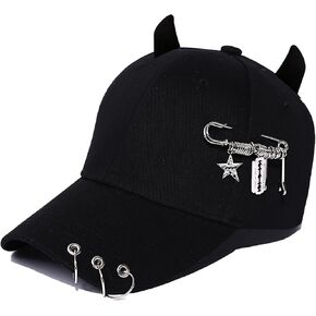 سلسلة البيسبول الشرير CCAP مع حلقات ثقب ولهجات معدنية ، قبعة الشارع القوطية للرجال والنساء in Kuwait