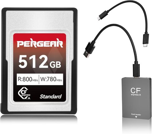 بطاقة ذاكرة Pergear 256GB CFexpress Type A، (عبوة من قطعتين)، الإصدار 2، سرعة قراءة تصل إلى 780 ميجابايت/ثانية وسرعة كتابة 780 ميجابايت/ثانية لتسجيل الفيديو/الصور بدقة 4K 120P، 8K 30P، متوافقة مع كاميرات Sony Alpha & FX in Kuwait