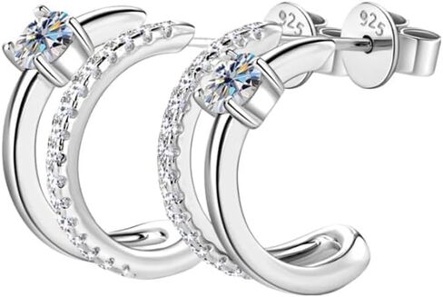 أقراط مسمار صغيرة الماس للنساء في الذهب الصلب 14K على S925 STERLING SILD in Kuwait