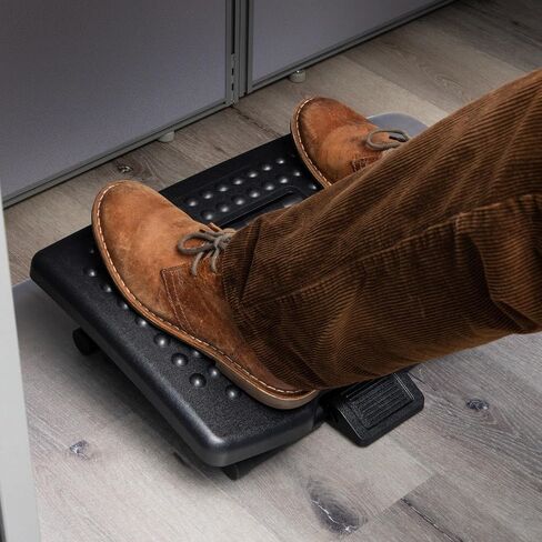 Mind Reader Foot Rest, Under Desk, Ergonomic, Hydraulic Height Adjustable, Ottoman, Office, Foam, 16.75" L x 7.5" W x 3.75" H, Black in Saudi Arabia