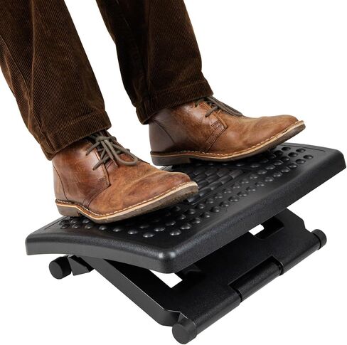Mind Reader Foot Rest, Under Desk, Ergonomic, Hydraulic Height Adjustable, Ottoman, Office, Foam, 16.75" L x 7.5" W x 3.75" H, Black in Saudi Arabia