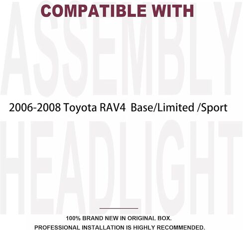 2PCS Headlights Assembly For 2006 2007 2008 Toyota RAV4 Base Limited Sport SUV Headlights Replacement Halogen Chrome Housing Amber Reflector in Kuwait