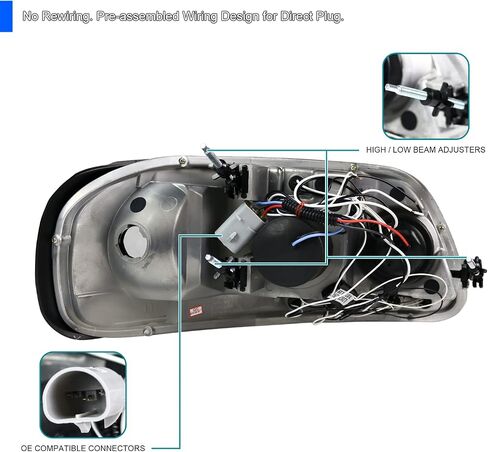 SPEC-D TUNING LED Dual Halo Black Projector Headlights Compatible with 1997-2003 Ford F-150, 2004 Ford F-150 Heritage, 1997-2002 Ford Expedition, Left + Right Pair Headlamps Assembly in Saudi Arabia