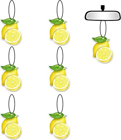 Lemon Car Air Fresheners, Funny Fruity Fruit Air Fresheners Long Lasting Cute Car Mirror Lemon Scented Hanging Decoration Ornaments Gift Interior Accessories for Men Women, 6 Pcs in Saudi Arabia