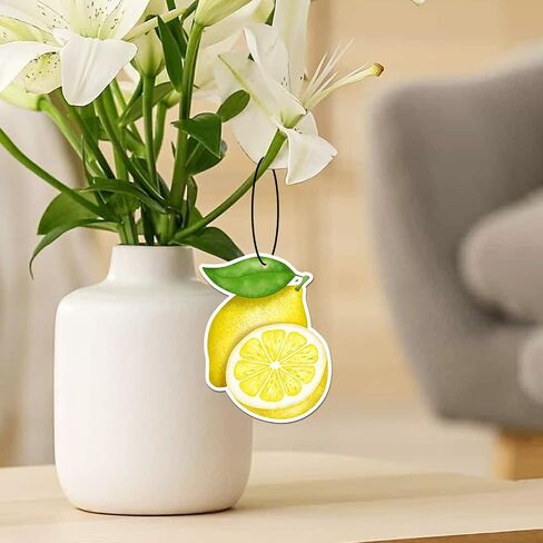 Lemon Car Air Fresheners, Funny Fruity Fruit Air Fresheners Long Lasting Cute Car Mirror Lemon Scented Hanging Decoration Ornaments Gift Interior Accessories for Men Women, 6 Pcs in Saudi Arabia