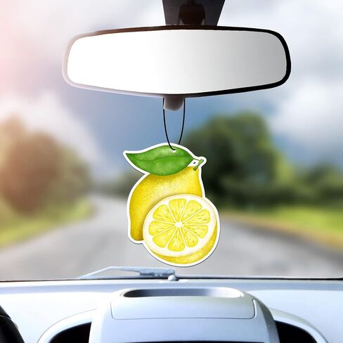 Lemon Car Air Fresheners, Funny Fruity Fruit Air Fresheners Long Lasting Cute Car Mirror Lemon Scented Hanging Decoration Ornaments Gift Interior Accessories for Men Women, 6 Pcs in Saudi Arabia