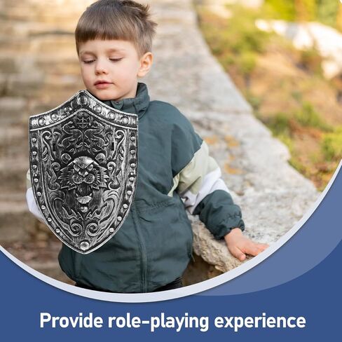2PCS Kids Blastic Knight Shield ، درع صغير في القرون الوسطى خمر الفارس Cosplay Props Warrior Assume Social Sword Sword للأطفال in Saudi Arabia