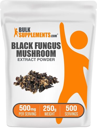 BulkSupplements.com مسحوق مستخلص الفطر الأسود - مكمل الفطر، مسحوق فطر الأذن الخشبية - خالي من الغلوتين، 500 مجم لكل وجبة، 1 كجم (2.2 رطل) (عبوة من قطعة واحدة) in Saudi Arabia