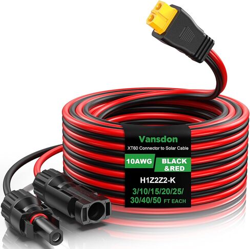 10AWG Solar to XT60 Cable ، XT60 Solar Cable 10ft XT60 Extension Cable لمحطة طاقة RV in Kuwait