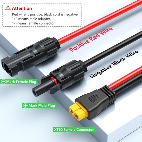 10AWG Solar to XT60 Cable ، XT60 Solar Cable 10ft XT60 Extension Cable لمحطة طاقة RV in Kuwait