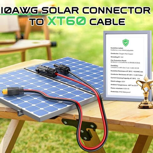 10AWG Solar to XT60 Cable ، XT60 Solar Cable 10ft XT60 Extension Cable لمحطة طاقة RV in Kuwait