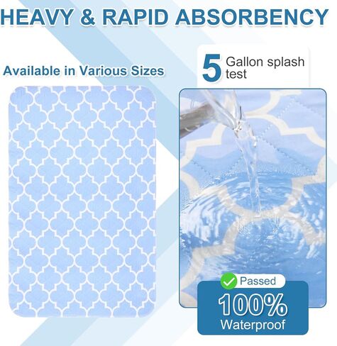 OUTCREATOR® 2Pack Bed Pads for Incontinence Mattress Protector Anti-Slip Waterproof Pads (34" x 76") for Toddlers Kids Adults Pets Pee Pads and Machine Washable Absorbency and Leak Proof Edge (Blue) in Saudi Arabia