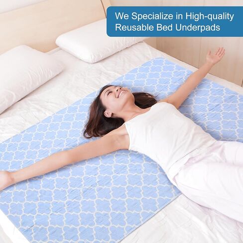 OUTCREATOR® 2Pack Bed Pads for Incontinence Mattress Protector Anti-Slip Waterproof Pads (34" x 76") for Toddlers Kids Adults Pets Pee Pads and Machine Washable Absorbency and Leak Proof Edge (Blue) in Saudi Arabia