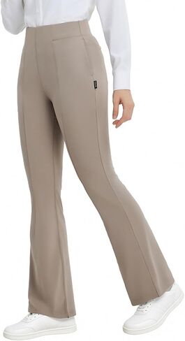 Baleaf Womens Yoga Dress Pants Bootcut Leggings مع 4 جيوب تمتد بنطلون عالي الخصر السفر غير الرسمي 30 " in Saudi Arabia