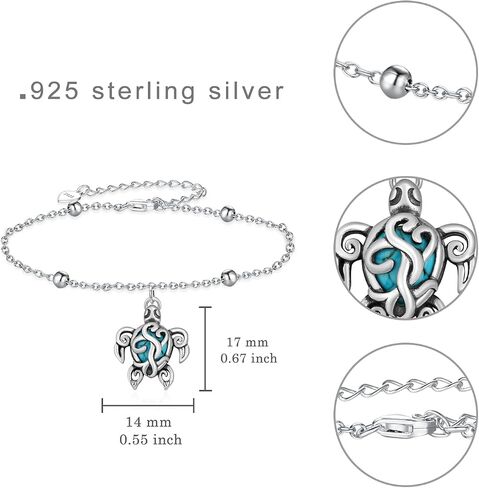 Genuine Turquoise Bracelet for Women 925 Sterling Silver Turtle Bracelet Vintage Western Real Turquoise Jewelry for Women in Saudi Arabia